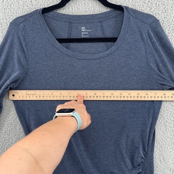 GapFit Maternity Long Sleeve Lightweight top womens size small blue thumbholes - Picture 5 of 11
